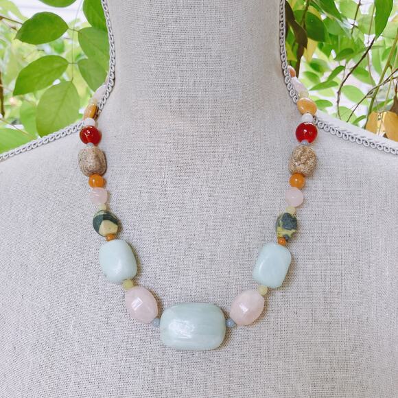 VTG Signed Jay King DTR Gemstone Sterling Silver Necklace 21" Amazonite Quartz - Picture 12 of 12